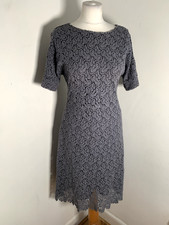 Toast guipure lace dress UK 14 VGC blue classic pretty layered smart casual