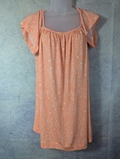 Next peachy pink floral sleeveless mini dress with ruffle shoulders Size 12