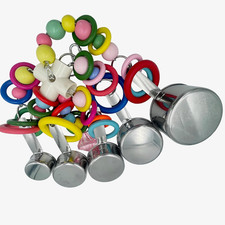 Metallic Pots Multicolored Ring Strings Toys Pullable 5 Stainless Steel Cups
