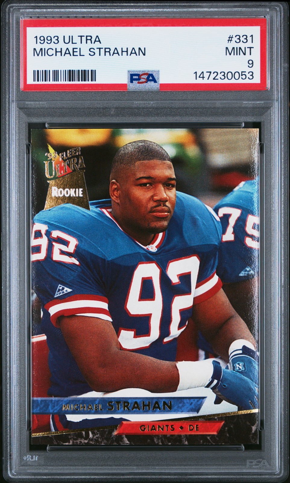 1993 ULTRA #331 MICHAEL STRAHAN ROOKIE RC PSA 9