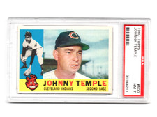 1960 TOPPS # 500 JOHNNY TEMPLE,INDIANS-PSA 7+++++++VIVID BEAUTY !