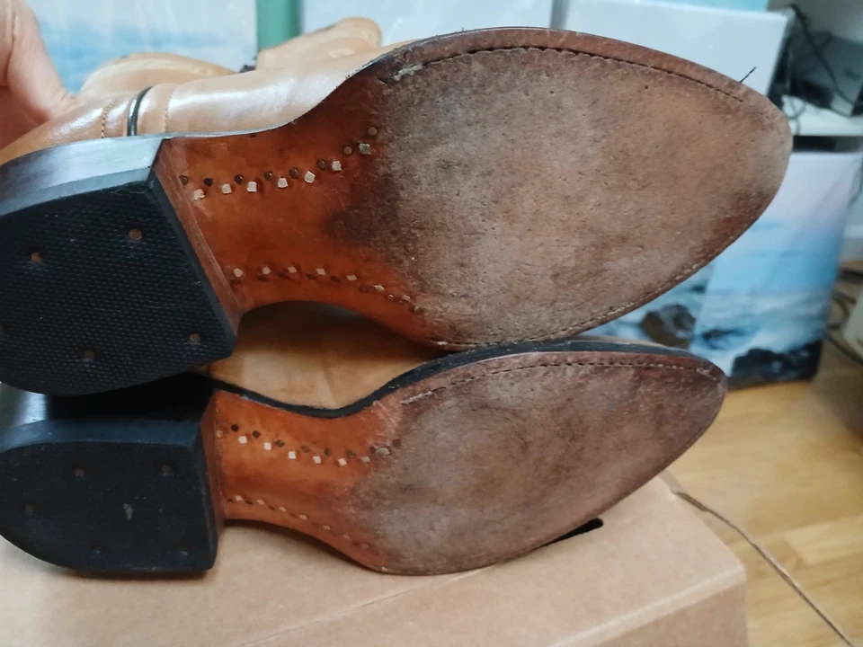 bota western de cuero gallo negro talla 7 Foto 2 de 4