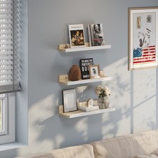 3pcs Wall Mounted Floating Shelves CD Books Display Unit Hanging Storage Shelves