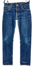 Nudie Jeans Co Jeans Grim Tim Selvedge Taille W30 L32 Bleu Denim