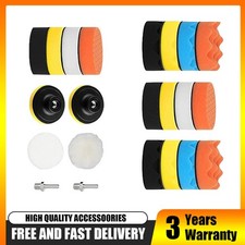 22pc Car Buffing Pads 3 Polishing Sponge Set Waxing Foam Polisher Kit For Drill