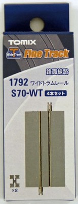 Tomix 1792 breite Straßenbahn 70 mm gerades Gleis S70-WT (4 Stück) (Spur N)