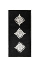 Parche de rango de estrella de baño de 3 pipas blanco sobre negro - 10 cm x 5 cm - Insignia de inspector jefe