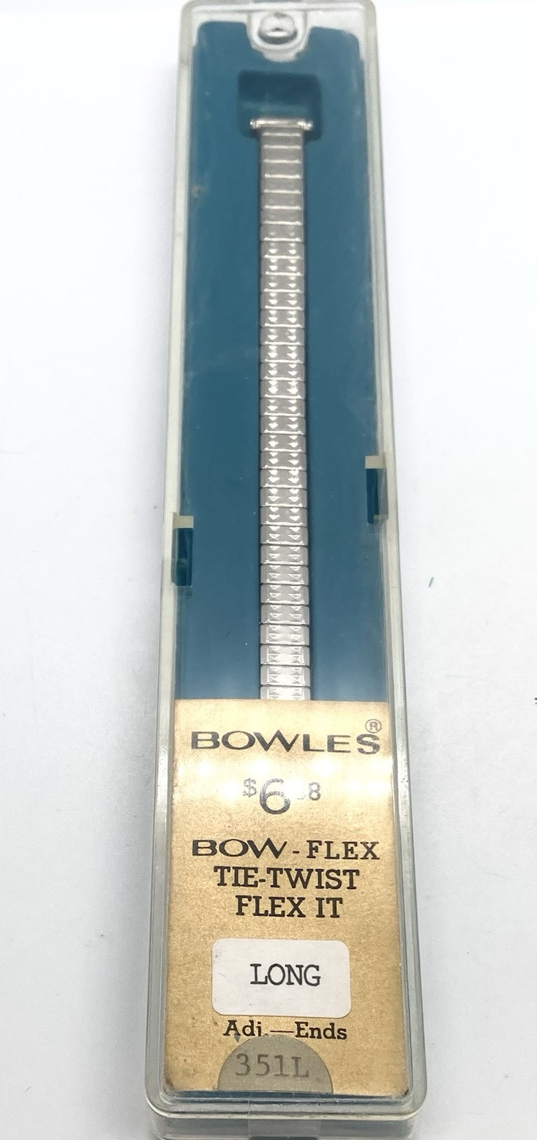 New VTG  BOWFLEX Watch Band Silver Glossy Fits 8-10mm Lugs 5-3/4” Long Expansion