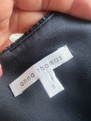 Anna Thomas Dress 8 Navy Blue Pencil Sleeveless Work Office corporate Rrp $898 - Picture 15 of 16