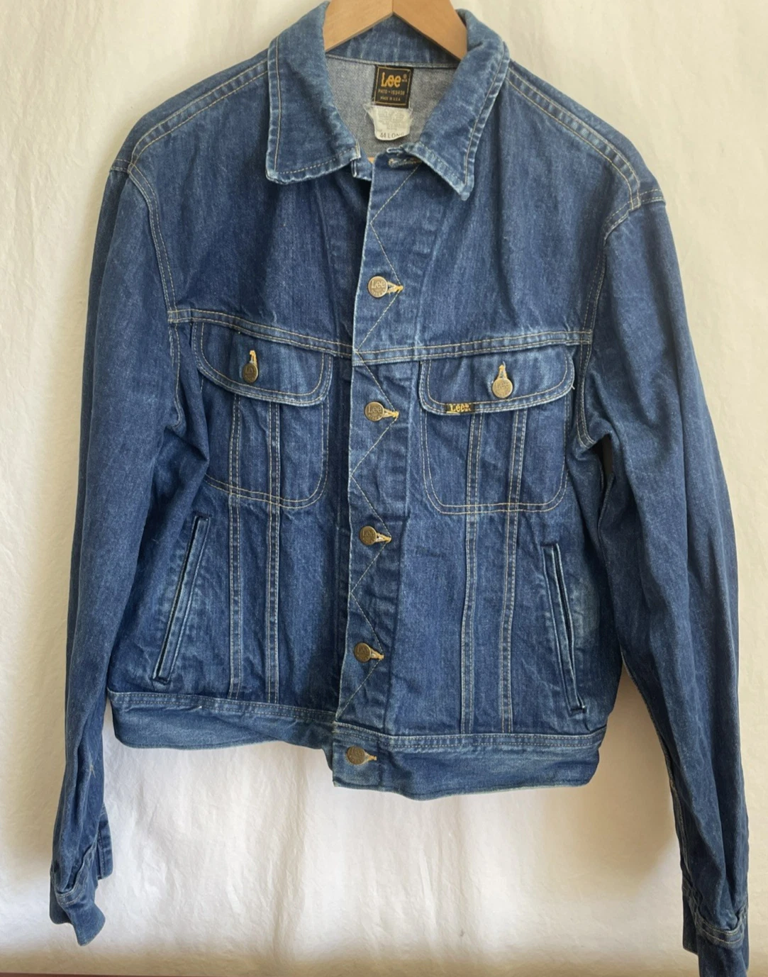 Lee Riders VTG 80s Blue Denim 153438 Jean Jacket Men's Med 44 Long USA Made
