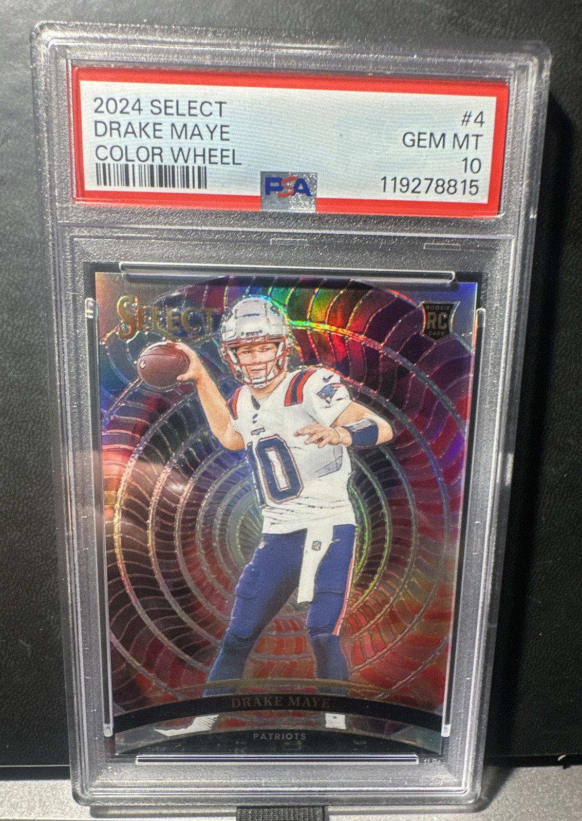 2024 Panini Select - Color Wheel Drake Maye #4 (RC) Rookie PSA 10