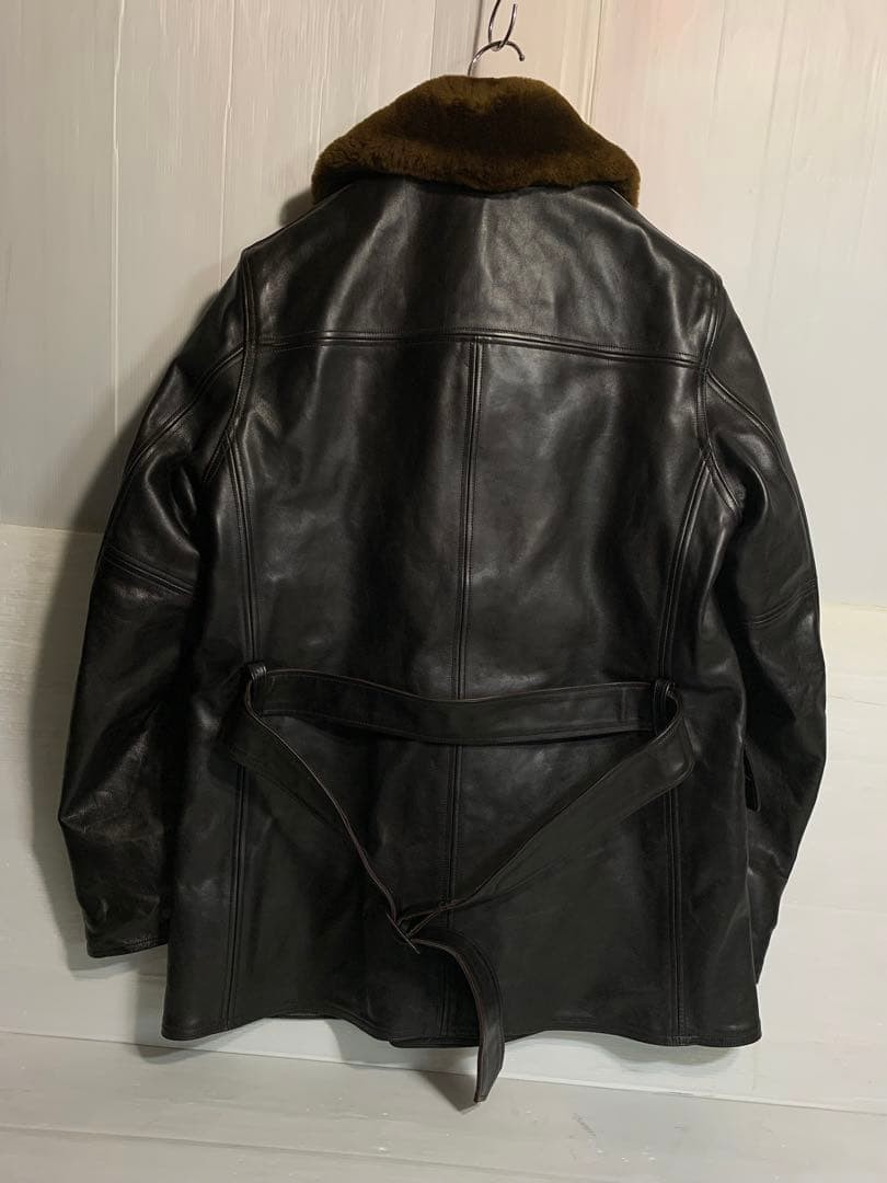 Buzz Ricksons Horse Leather Shearling Collar Avia… - image 4