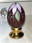 Vintage Fenton Purple Amethyst Floral Gold Pedestal Egg *JHarrison* 1733/2500