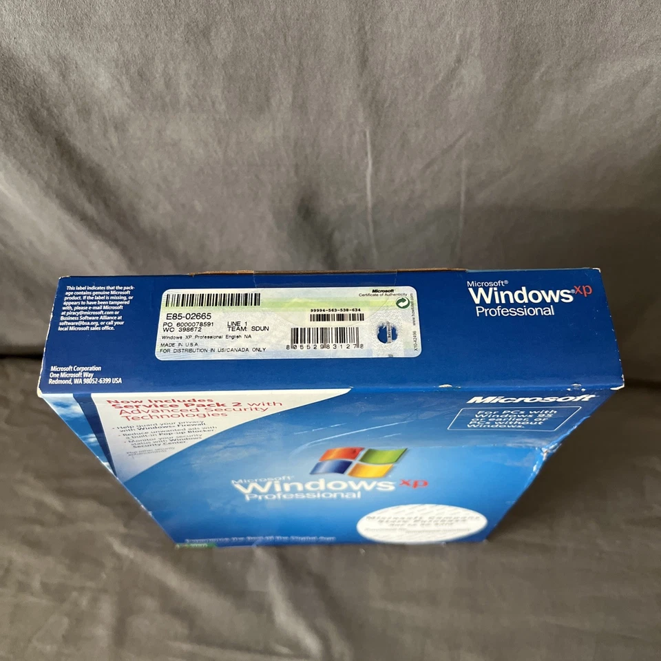 Microsoft Windows XP Professional w/SP2 Full English Version WIN PRO Sealed Read - Image 2 of 4