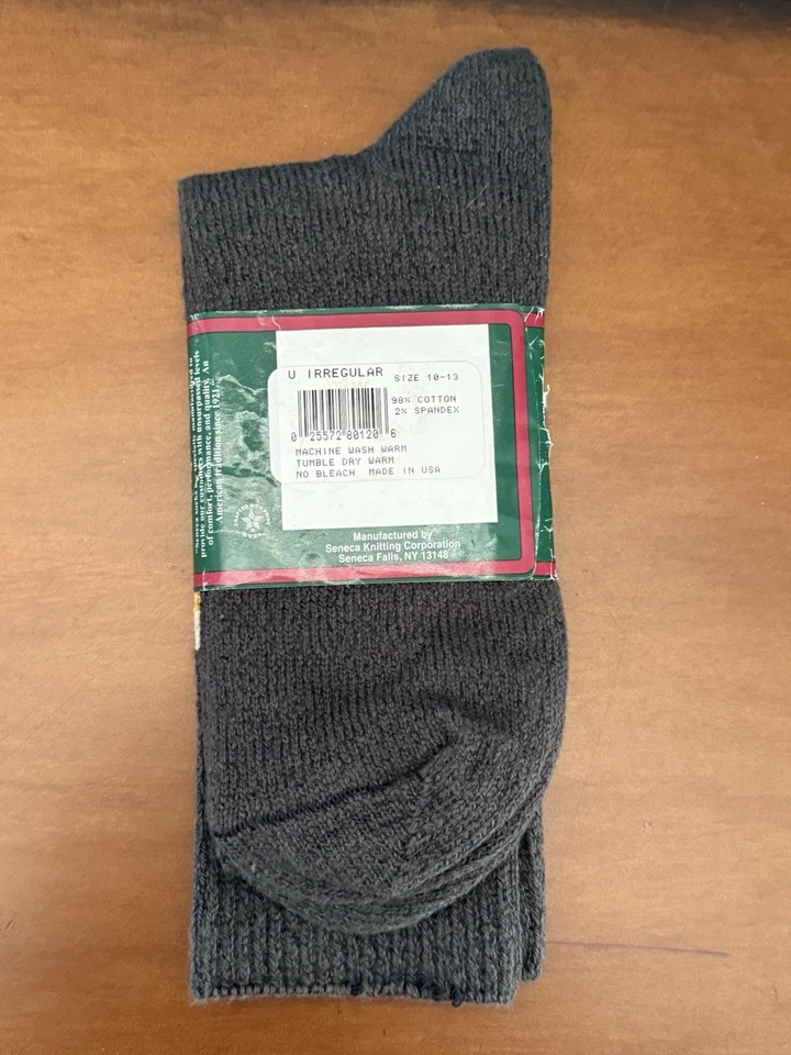 Винтажные мужские Seneca вязание Corp хлопок тряпки полоски носки серый желтовато-коричневый желтый США - Изображение 3 из 4