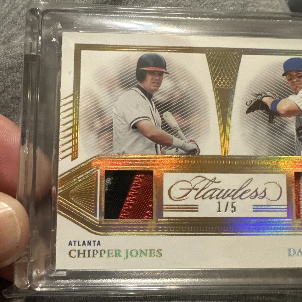 Parche dorado doble usado en el juego Chipper Jones David Wright 2023 impecable/5 SSP Mets Foto 2 de 4