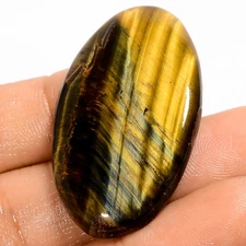 100% Natural Blue Tiger Eye Oval Shape Cabochon Gemstone 43 Ct 38X23X5mm A-35874