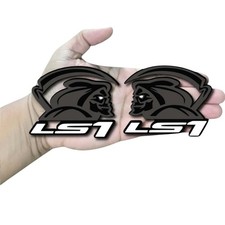 Ls1 Reaper Emblem Badges White Eye And Ls1 Matte Black On Black New Aggressive