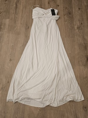 Halston Blaine Jersey Twist Gown Women's Size 6 Pristine (White)