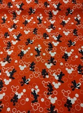 Mickey Mouse Silhouette Cotton Fabric Disney Hexagon Brown Kids Crafts 140cm
