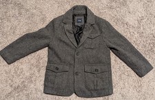 GAP Boys Size 5 Tweed Suit Jacket Blazer Coat with Elbow Patches EUC