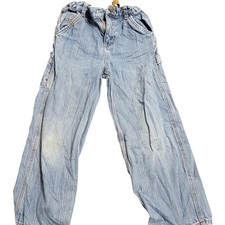 Carhartt Boy's Size 7 20x18 Carpenter Bootcut Blue Jeans Adjustable Waist