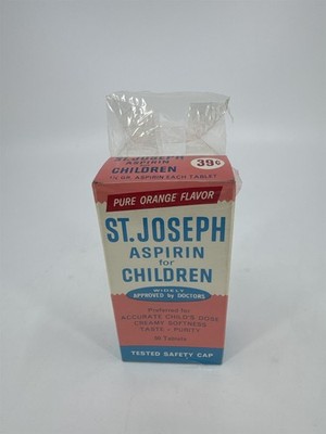 Vintage St. Josephs Children's Aspirin 50 Tablets Vintage Medicine 