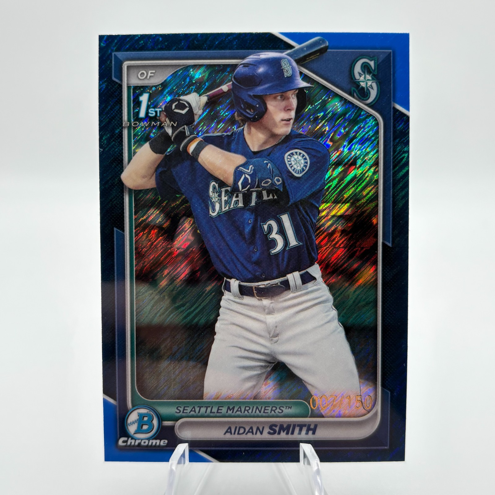 2024 Bowman Chrome Prospects Blue Shimmer Refractor /150 Aidan Smith #BCP-45