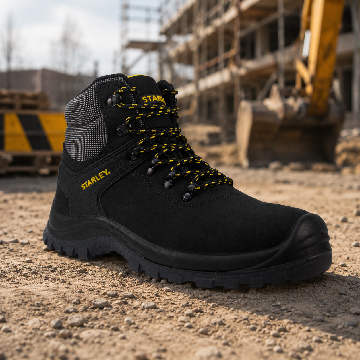 MENS STANLEY BOOTS LEATHER ANKLE SAFETY STEEL TOE CAP WORK BOOTS HIKER SHOES NEW