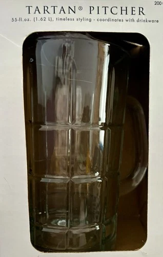 Vintage Anchor Hocking Tartan Pitcher 55 Fl Oz(1.62L) NEW In Box C2001