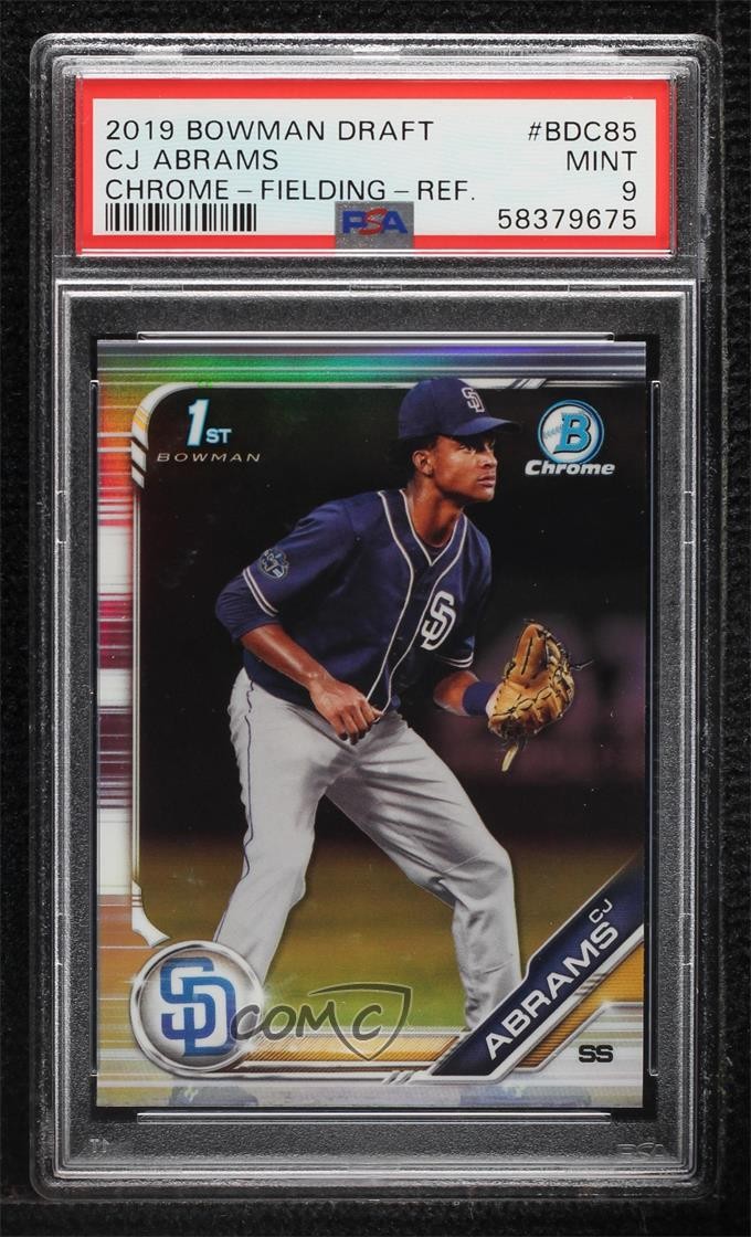 2019 Bowman Draft Chrome Refractor CJ Abrams (Fielding) #BDC-85 PSA 9 MINT 4zx