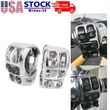 2x Chrome Handlebar Control Switch Housing For Harley Touring  Street Road Glide