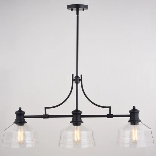 Vaxcel Lighting H0293 Beloit 3 Light 37"W Linear Chandelier - Black - Picture 3 of 12