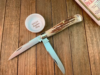 Great Eastern Cutlery Knife #48 Dog Leg Trapper Stag SFO for CK 2024
