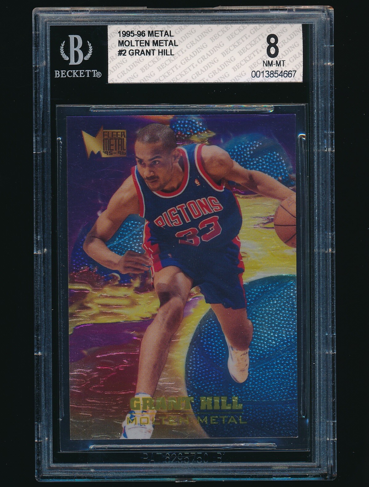 1995-96 Fleer Metal Molten Metal #2 Grant Hill BGS 8