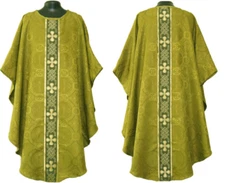 New Olive Green Chasuble clergy gothic vestment & Stole,Gothic,Casel,Casulla,New