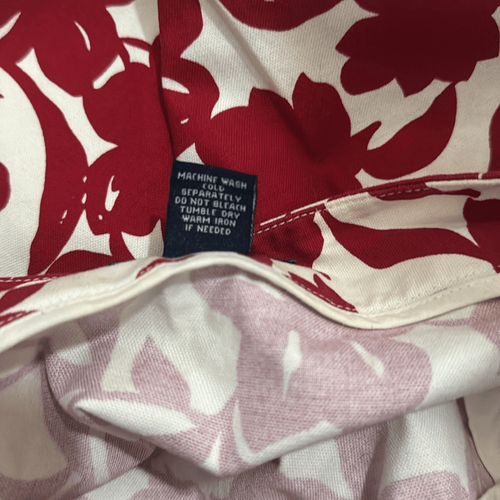 Ann Taylor Red Floral Stretch Mini Pencil Skirt Size 14 Front Pockets NWOT - Picture 10 of 10