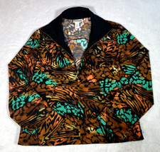 Zenergy Chico's Jacket Womens S Full Zip Multicolor Animal Print Lightweight
