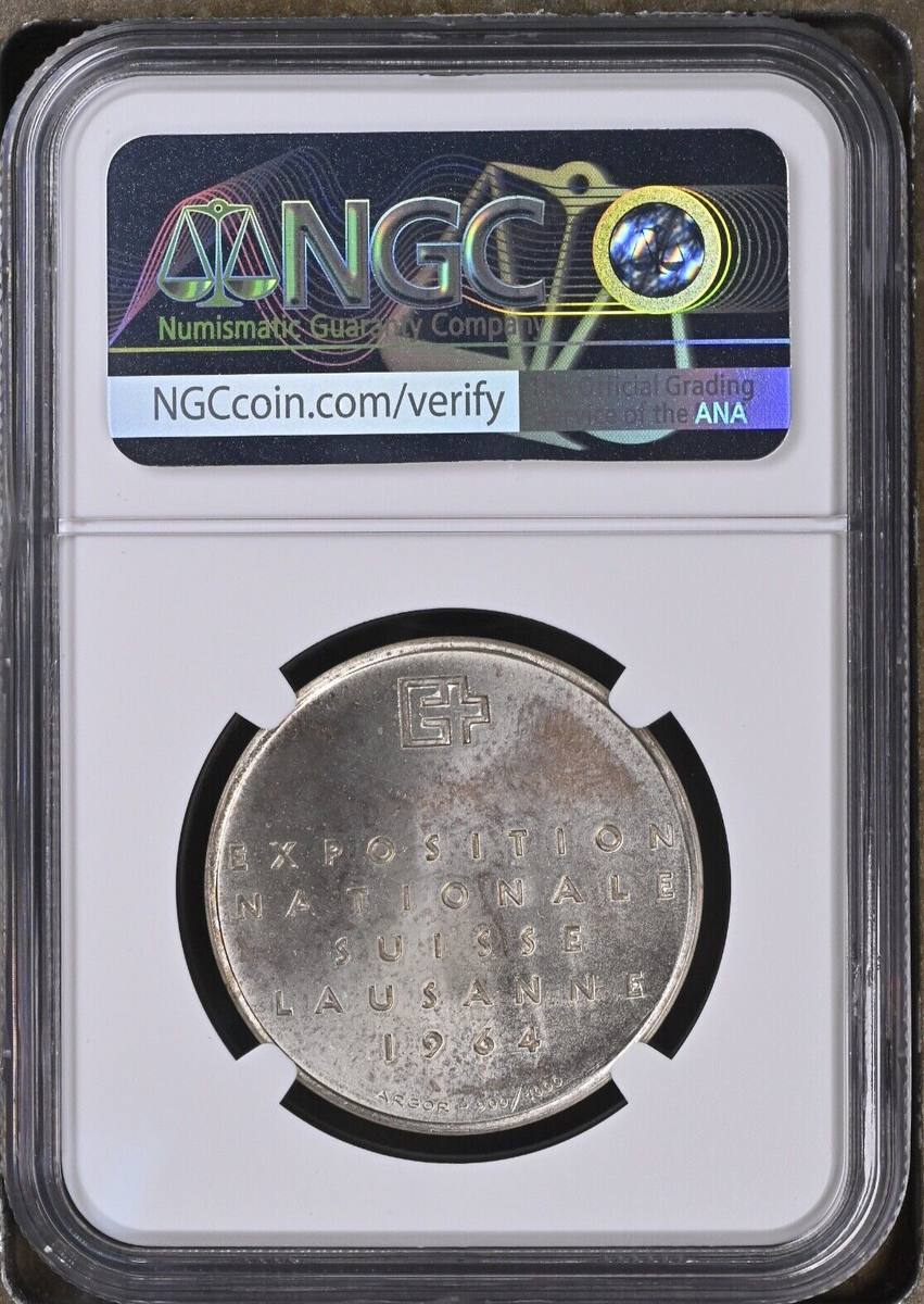 1964 Switzerland Lausanne Swiss National Expo 33mm Silver Coin NGC