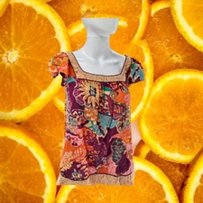 Xhilaration Sleeveless Square Neck Colorful Blouse Size M