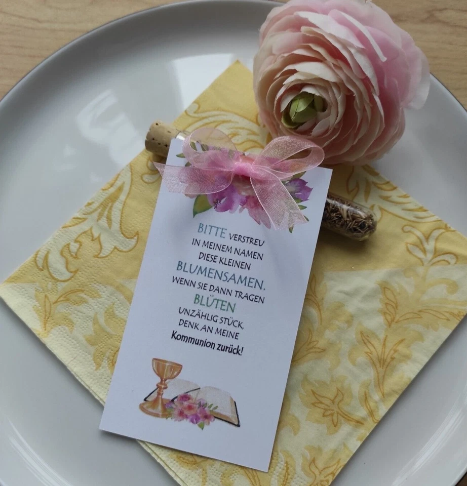 Blumensamen-Anhänger personalisiert, Gastgeschenk für Hochzeit, Taufe, Kommunion - Bild 3 von 4