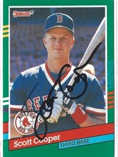 Scott Cooper Autographed 1991 Donruss Boston Red Sox #496 Baseball Card MLB +