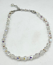 Vintage Aurora Borealis Crystal beaded collar choker necklace