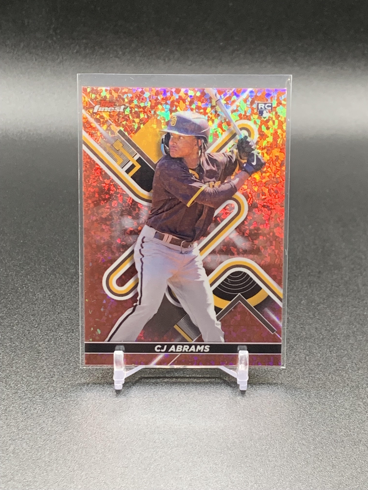 2022 Topps Finest CJ Abrams 39 RC Rose Gold Mini-Diamond Refractor /50 Nationals