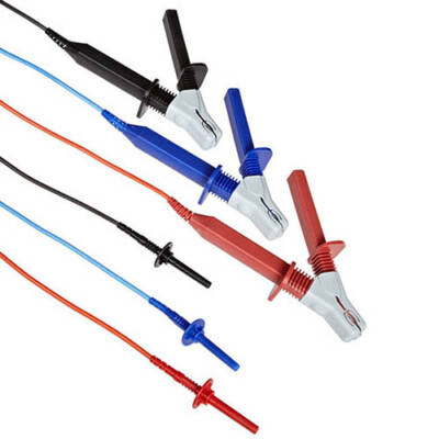 Megger 1008-022 3 Insulated Test Leads,Clips,3kV Test Voltage,10ft.