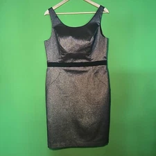 WOMEN DRESS WORTHINGTON Size 14 Pencil dress Bodycon Stretch GOLD Zipper in Back