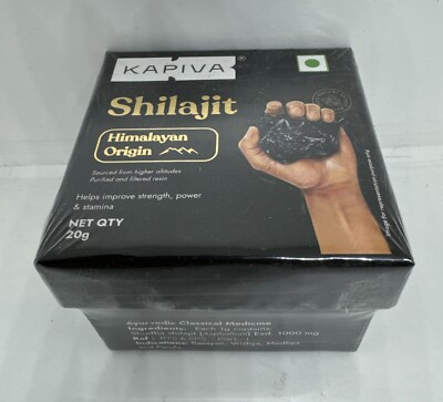 Kapiva 100% Pure Himalayan Shilajit-Resin 20g-Rich In Fulvic- Acid-Exp 11/26-US