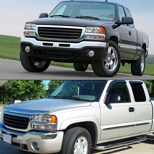 Fit 1999-2006 GMC Sierra 1500 2500 Chrome Headlights+Bumper Signal Lamps 99-06 - Zdjęcie 11 z 15