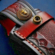 First Layer Cowhide Leather Folding Knife Scabbard Outdoor Pocket Knive Sheath