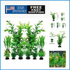 Vibrant 10-Piece Aquarium Decor Set: Soft, Water-Resistant Plastic Plants
